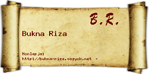 Bukna Riza névjegykártya